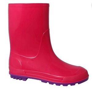 Barbiecore Bright Pink Rain Boots | Wonder Nation Puddle Jumpers | Size 2-3